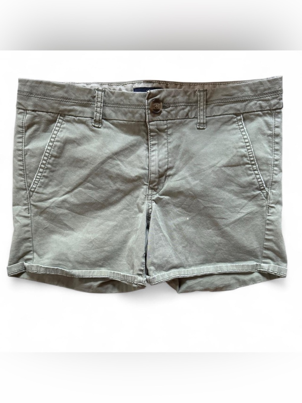 American Eagle Outfitters Olive Green Flat Front Chino Shorts